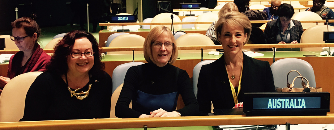 Photograph of PM&C's Deputy Secretary, Australia's Ambassador to the UN and the Minister for Women at CSW61