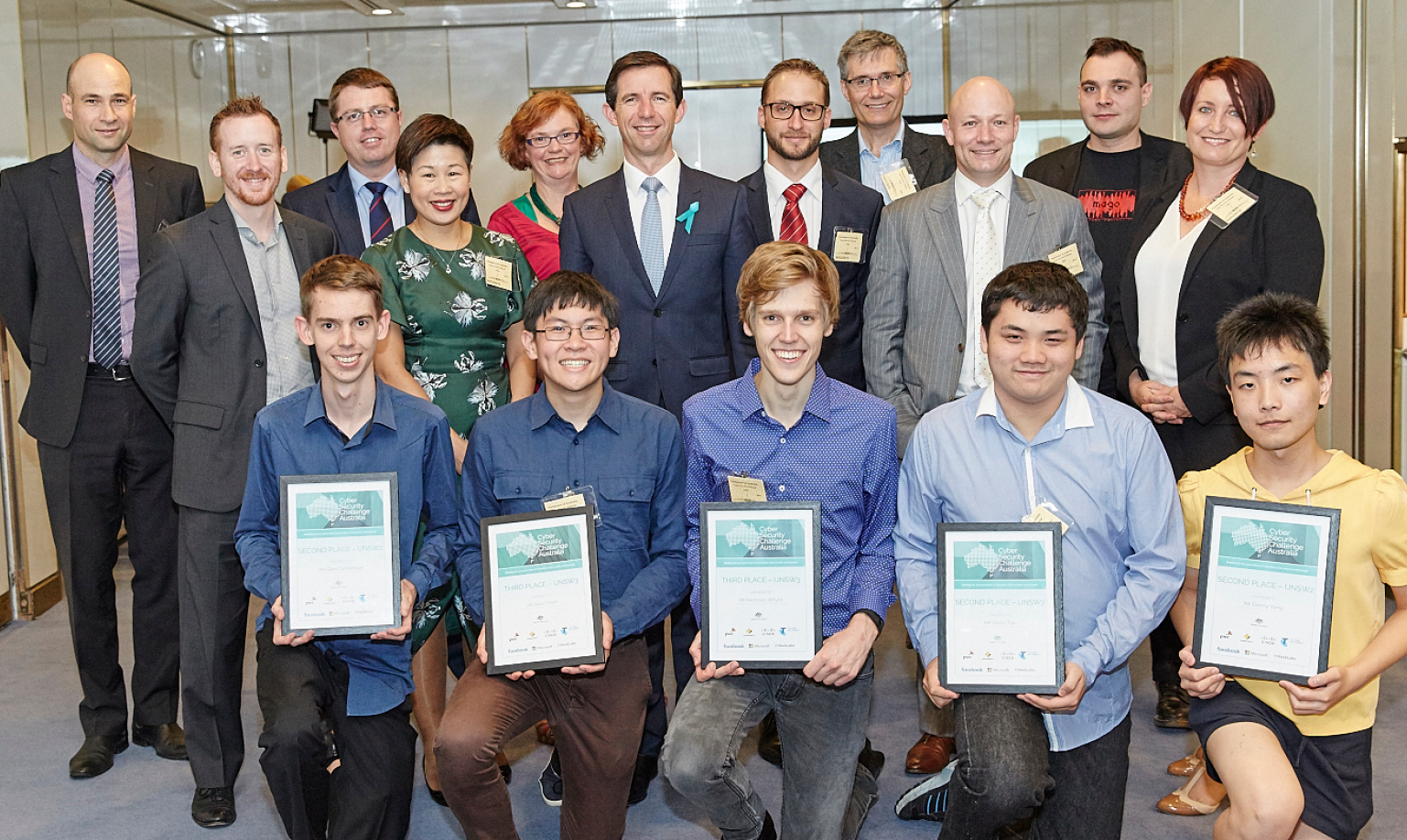 Photograph of the Cyber Challenge Award winners