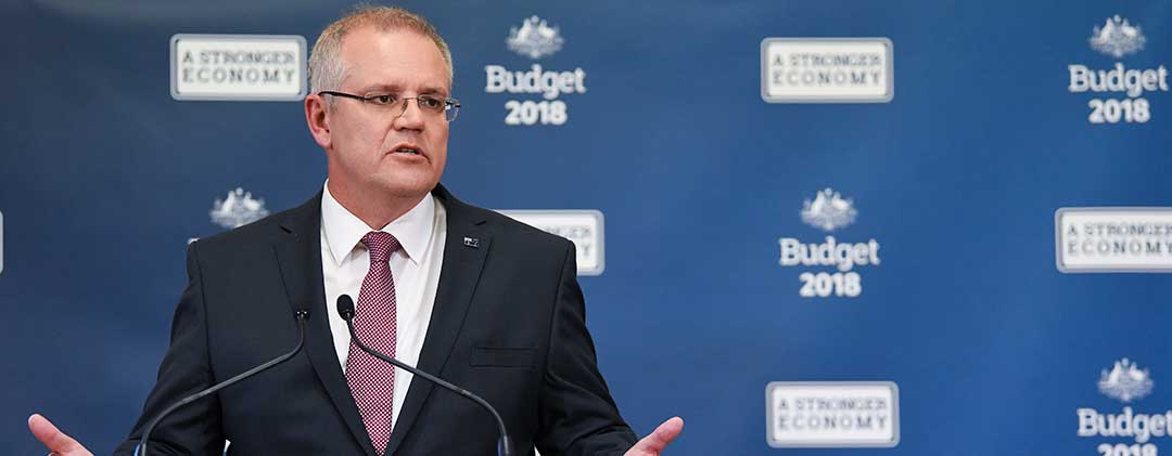 Federal Treasurer Scott Morrison hands down his third Federal Budget at Parliament House in Canberra, Tuesday, May 8, 2018. (AAP Image/Dean Lewins)