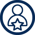 Person with star icon
