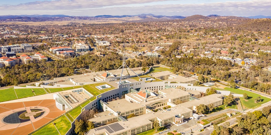 Aerial shot of Parliament House