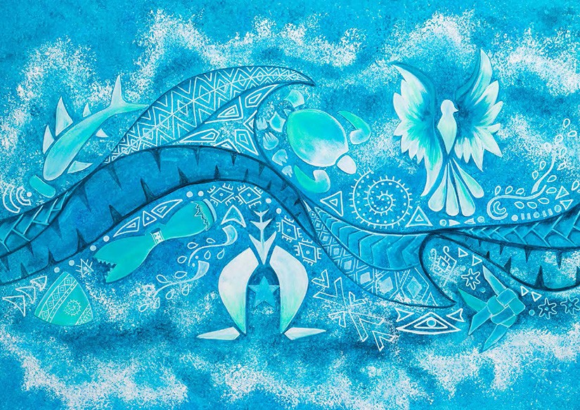 Torres Strait Island artwork by Jessie Mordey with a full description on this page.