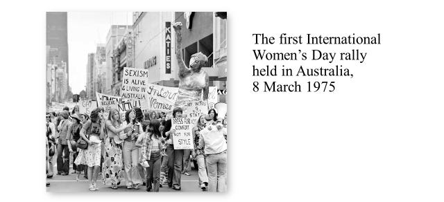 The first International Women’s Day rally held in Australia, 8 March 1975