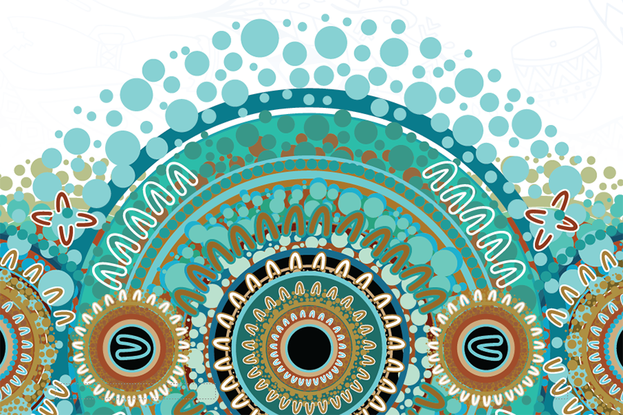 Artwork representing PM&C’s role as the centre of government, touching the lives of all Australians whether here or abroad. The circles represents unity and truth telling, two way communication and walking together with the Aboriginal and Torres Strait Islander community, created by Lynnice Church of the Ngunnawal, Wiradjuri and Kamilaroi Tribes of ACT/NSW