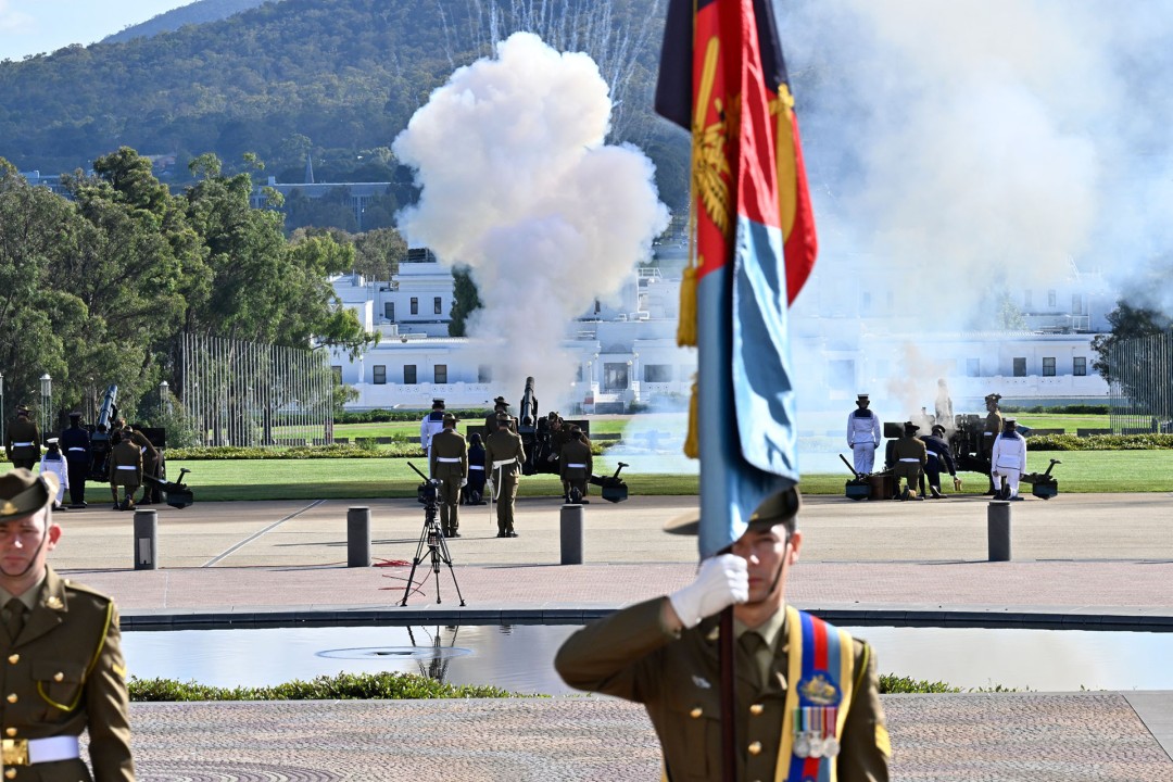Gun salute at Parliament House