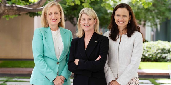 Senator the Hon Katy Gallagher, Ms Stephanie Copus Campbell and Natasha Stott Despoja