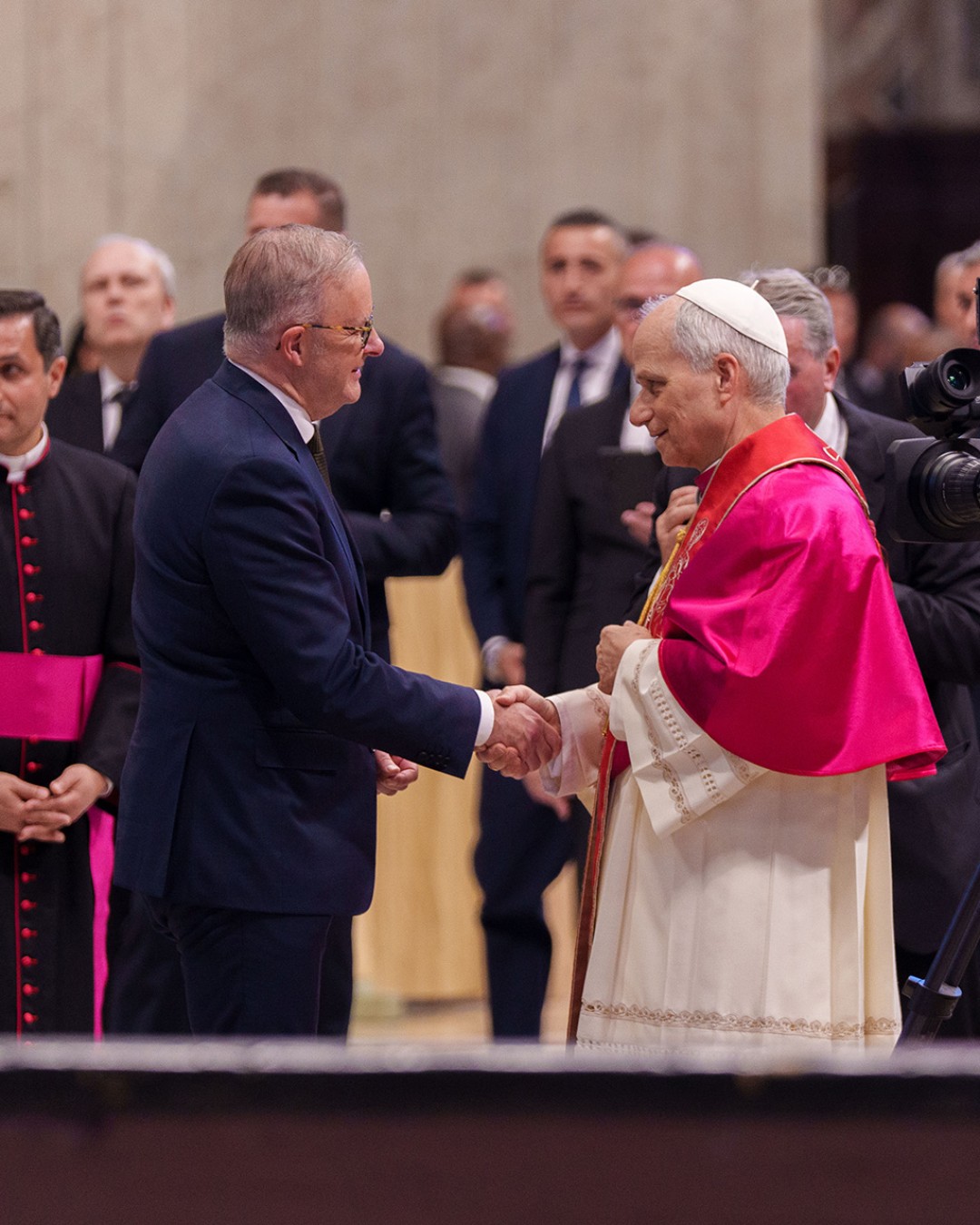 Prime Minister Anthony Albanese meeting His Holiness Pope Leo XIV at the Vatican.