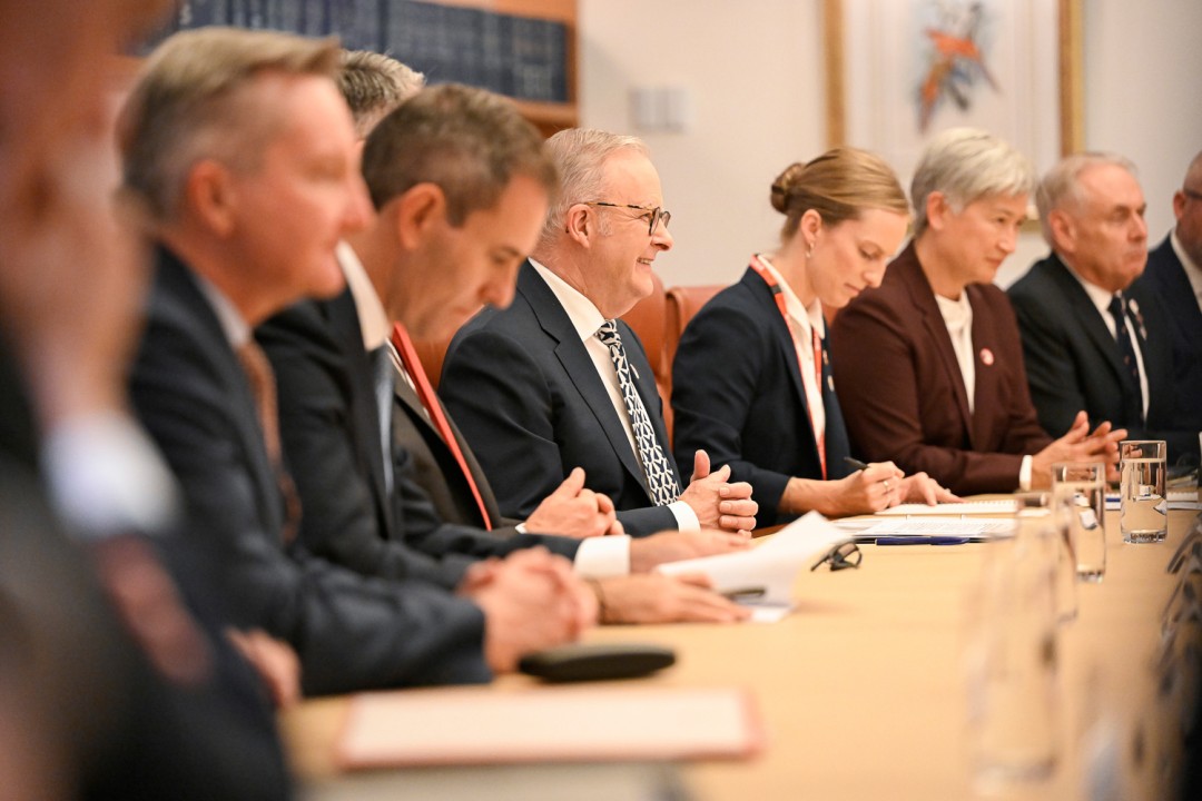 Officials attend a bilateral meeting led by Prime Minister Anthony Albanese and Prime Minister of Japan Sanae Takaichi.