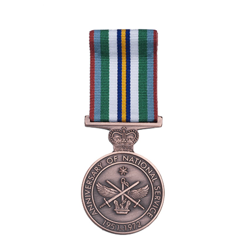 Anniversary of National Service 1951-1972 Medal front