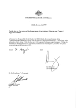 Cover of instrument appointing Mr Adam Fennessy PSM as Secretary of the Department of Agriculture, Fisheries and Forestry.