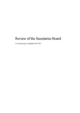 Cover page of the Review of the Secretaries board