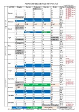 Parliamentary sittings calendar